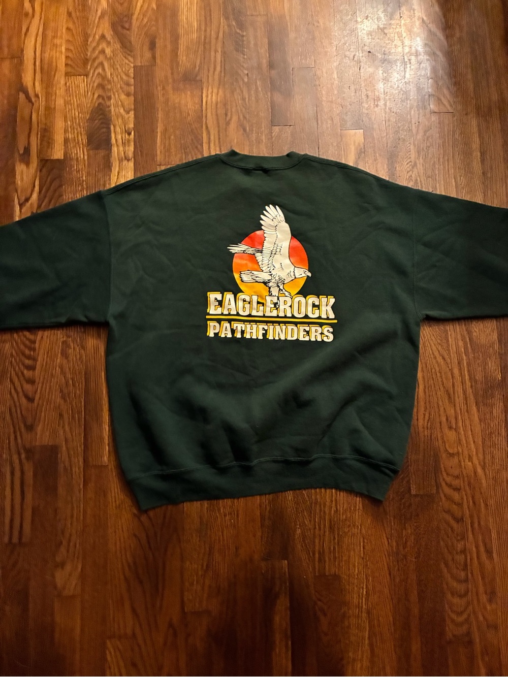 Jerzees Dark Green Eaglerock Pathfinders Graphic Crewneck Sweatshirt